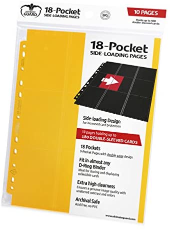 Ultimate Guard - Pages 18-Pocket Side- Loading Pages - Standard Size - Yellow