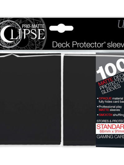 UP - Deck Protectors: Pro-Matte- Eclipse NEW Jet Black (100ct)