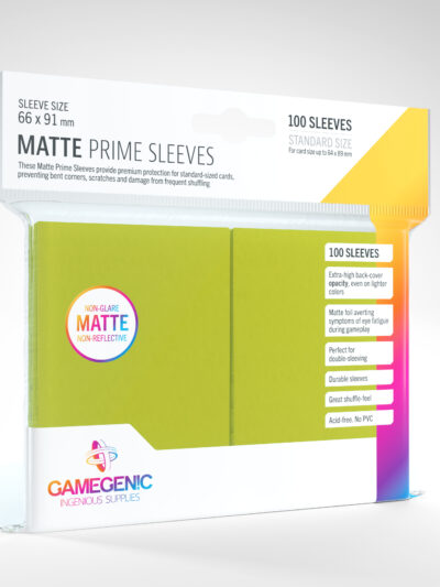 GameGenic Prime Sleeves Matte Lime 100ct Standard