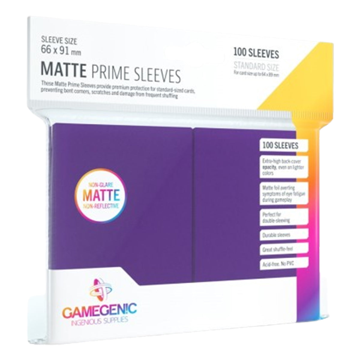 GameGenic Prime Sleeves Matte Purple 100ct Standard