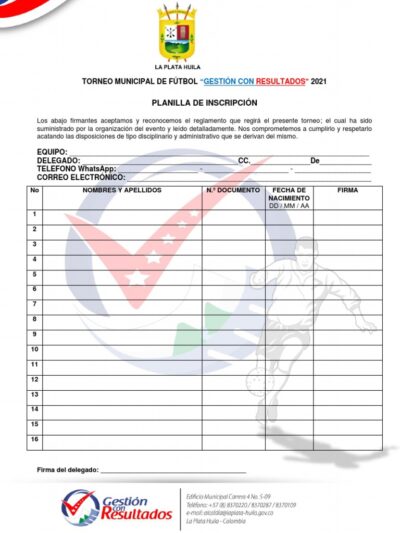 Inscripcion a Torneo