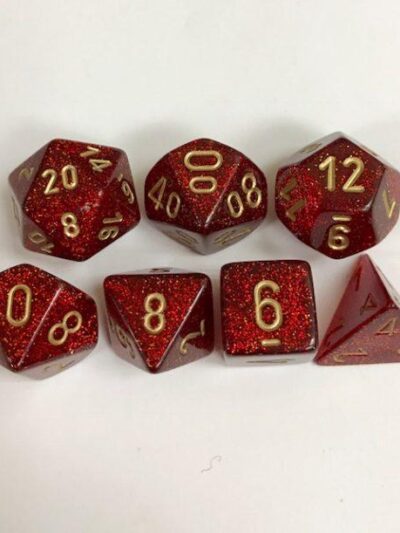 7-Die Set Gemidice: Ruby