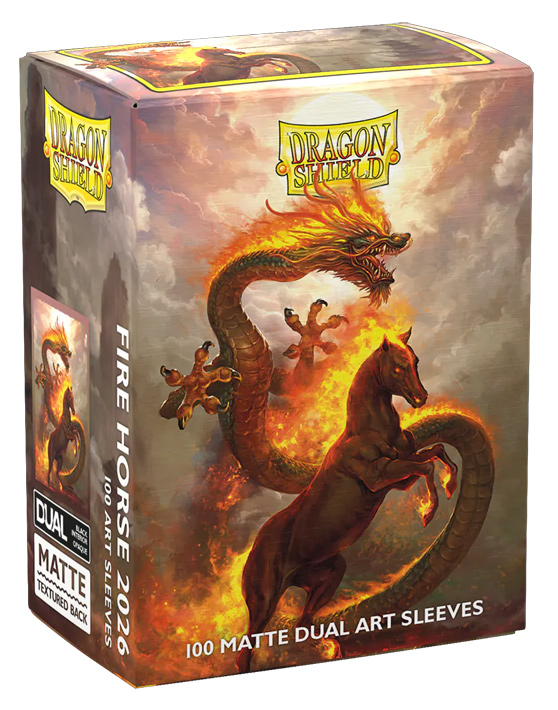 Dragon Shield Sleeves: Standard DUAL- Matte 'Fire Horse 2026' Art, Limited Edition (100 ct.)