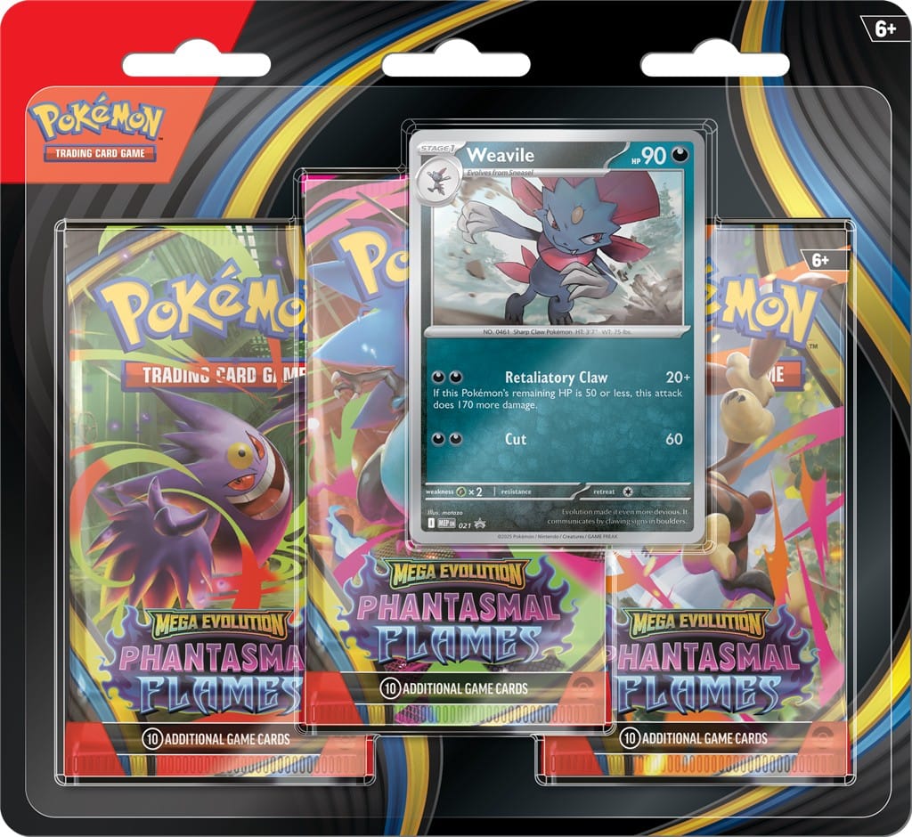 PKM - Pokemon TCG: Mega Evolution 02 Phantasmal Flames- 3-Booster Blister