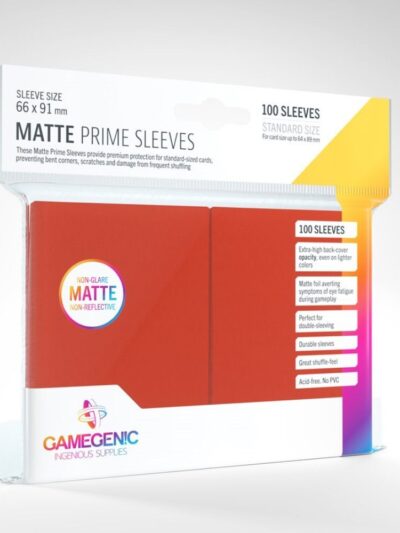 Gamegenic - Prime Sleeves Matte Red 100ct Standard