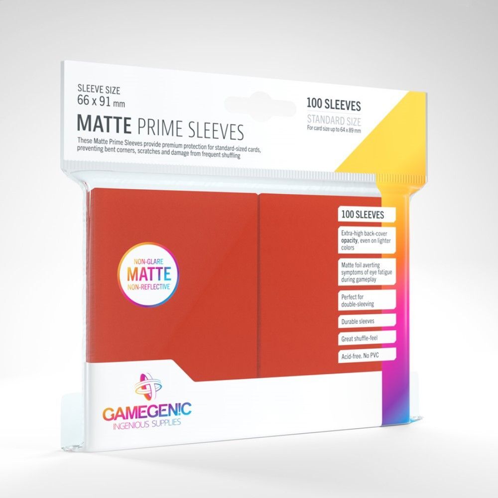 Gamegenic - Prime Sleeves Matte Red 100ct Standard