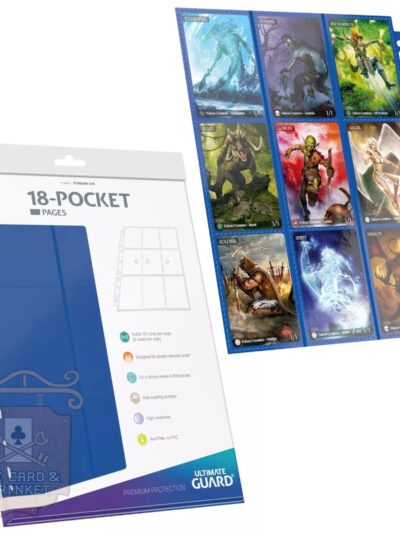 Ultimate Guard - Pages 18-Pocket Side- Loading Pages - Standard Size - Blue