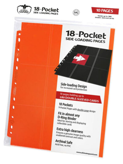 Ultimate Guard - Pages 18-Pocket Side- Loading Pages - Standard Size - Orange
