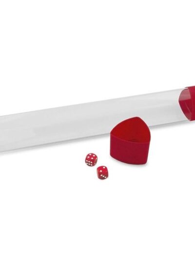 BCW - Tube: Playmat - Clear with Red Caps and Dice