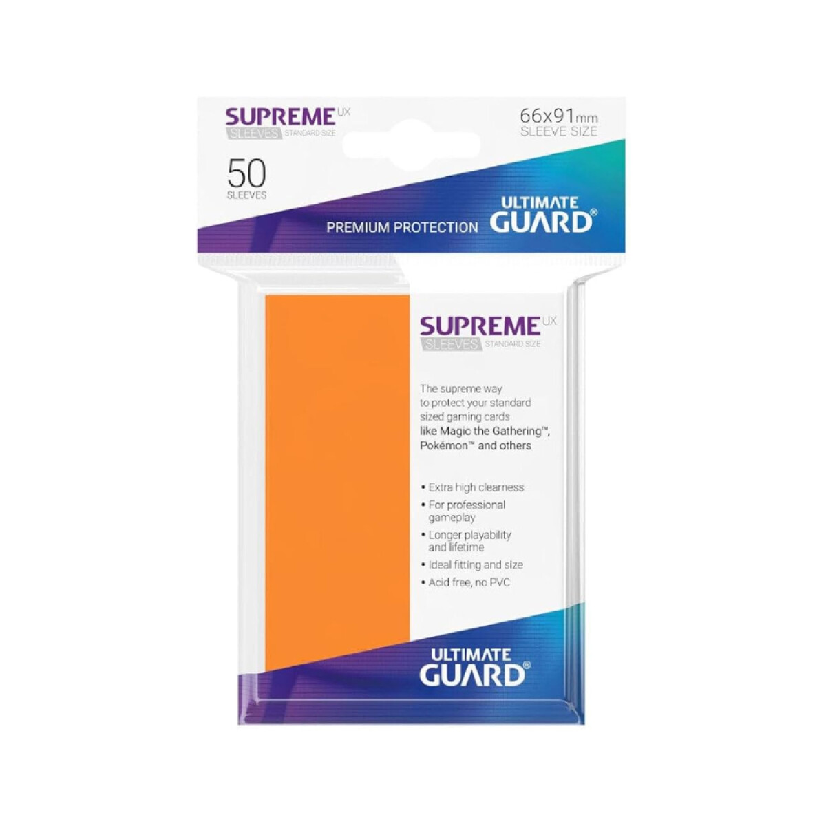 UG - Card Sleeves: Supreme UX Sleeves Standard Size- Orange (50)