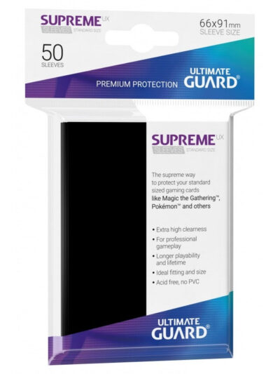 UG - Card Sleeves: Supreme UX Sleeves Standard Size- Black (50)