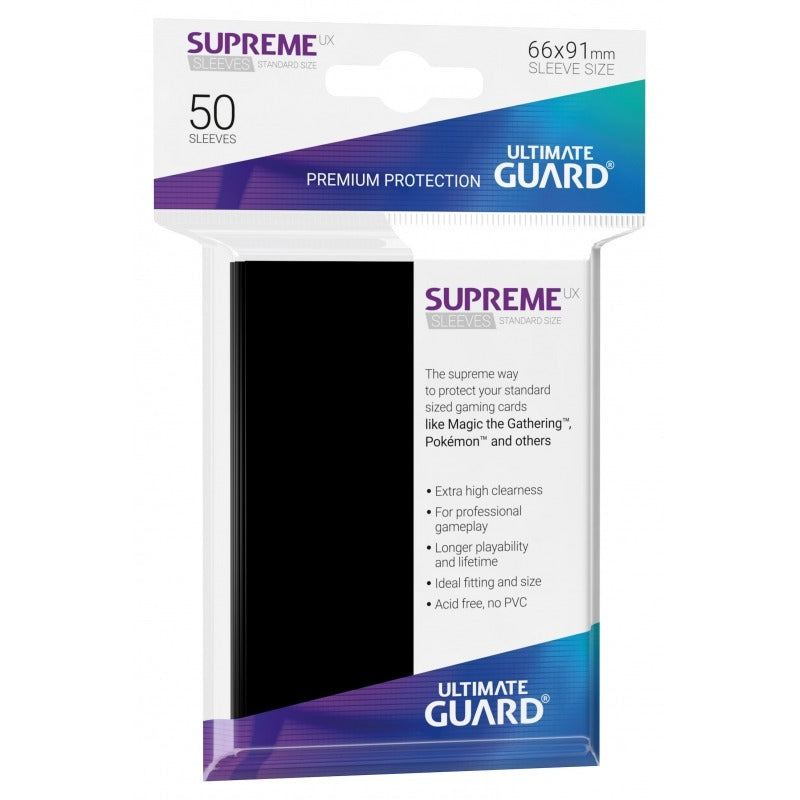 UG - Card Sleeves: Supreme UX Sleeves Standard Size- Black (50)