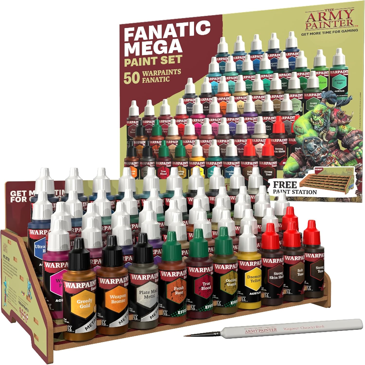 TAP - Army Painter - Warpaint: Fanatic Mega Paint Set (50 colors + 1 brush)