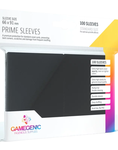 GameGenic: PRIME Sleeves: Black 100ct Standard
