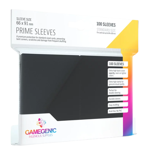 GameGenic: PRIME Sleeves: Black 100ct Standard