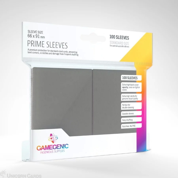 GameGenic: PRIME Sleeves: Gray 100ct Standard
