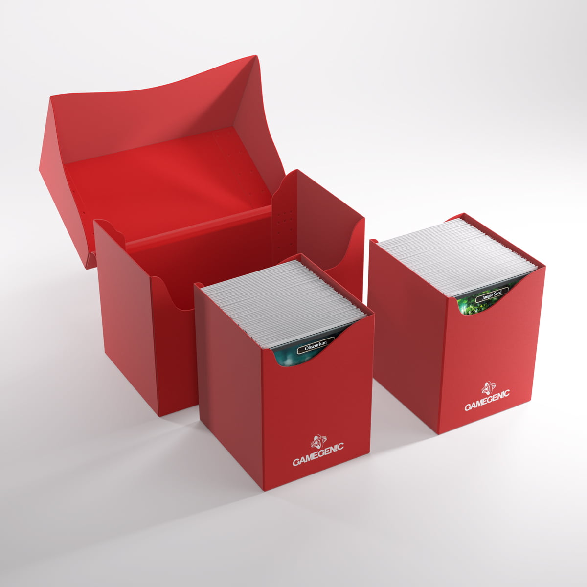 GameGenic - Double Deck Holder 200+XL Standard Size - Red
