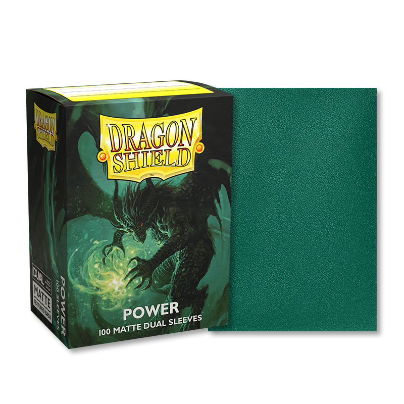Dragon Shield Sleeves: Standard DUAL- Matte Green/Power (100 ct.)