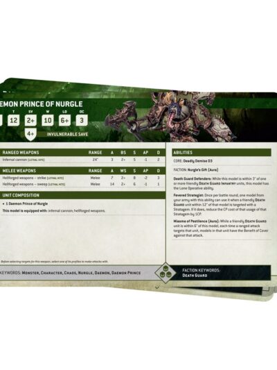 WS - Warhammer 40K - DATASHEET CARDS: DEATH GUARD (ENG)