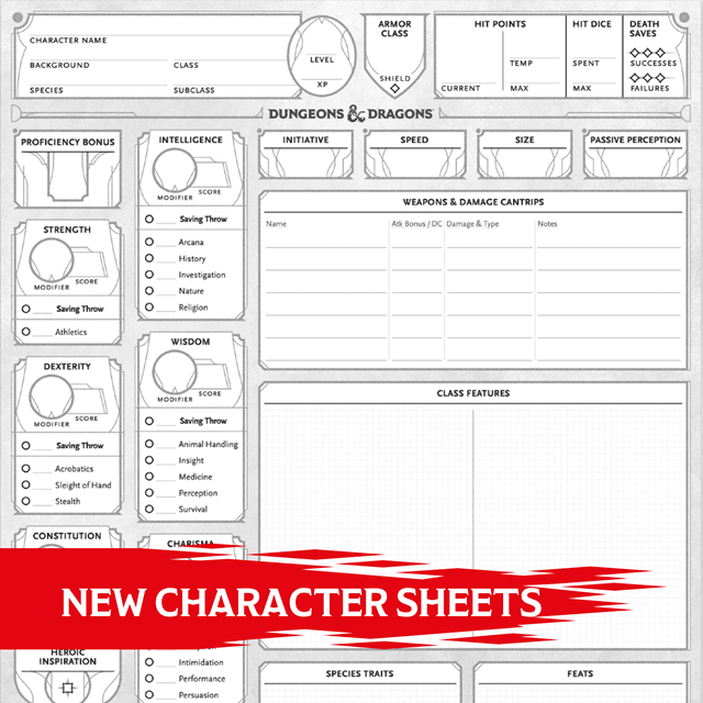 DnD - D&D 5th Edition - 2024 Character Sheets - ENG