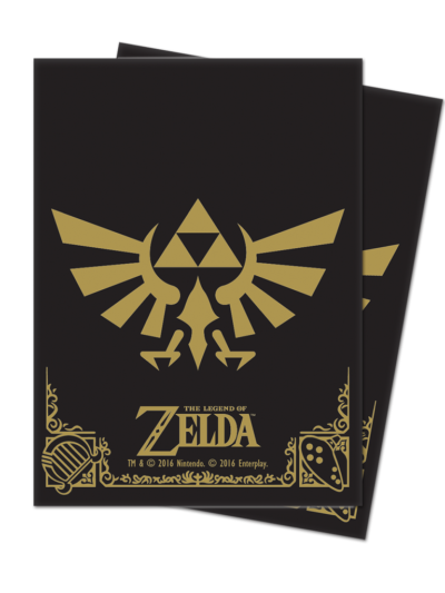 UP - Ultra Pro The Legend of Zelda: "Hyrule Crest" Deck Protector sleeves (Black & Gold) 65ct