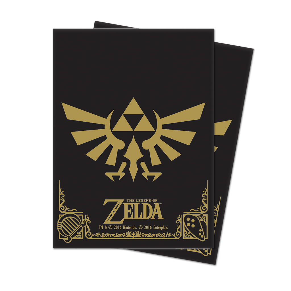 UP - Ultra Pro The Legend of Zelda: "Hyrule Crest" Deck Protector sleeves (Black & Gold) 65ct