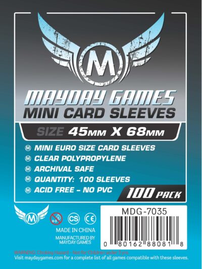 MD - Mayday Games - Mini Card Game Sleeves 45 x 68 - 100 pack