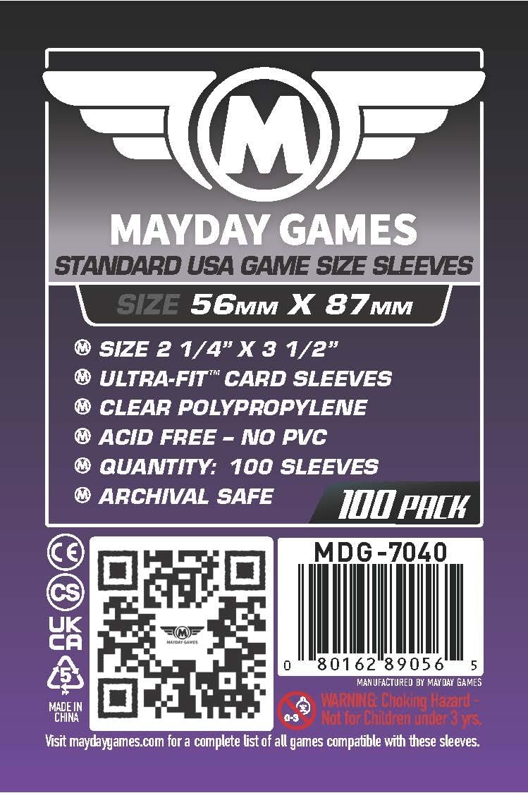 MD - Mayday Games - Standar USA Game Size Sleeves 56 x 87 - 100 pack