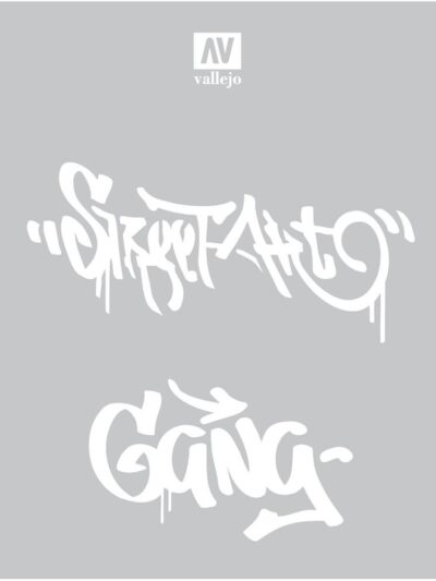 VAL - Hobby Stencils: Lettering & Signs- Vintage Motorcycles Sign, 1/35 (125 x 125 mm./4.92 x 4.92 in.)