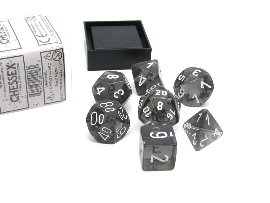 Dice - CHX 23078 - Translucent Polyhedral Smoke/White 7-Die Set