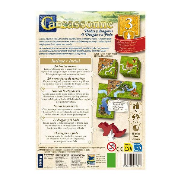Carcassonne Exp. 3 - Dragones y Hadas - Spanish / Portuguese